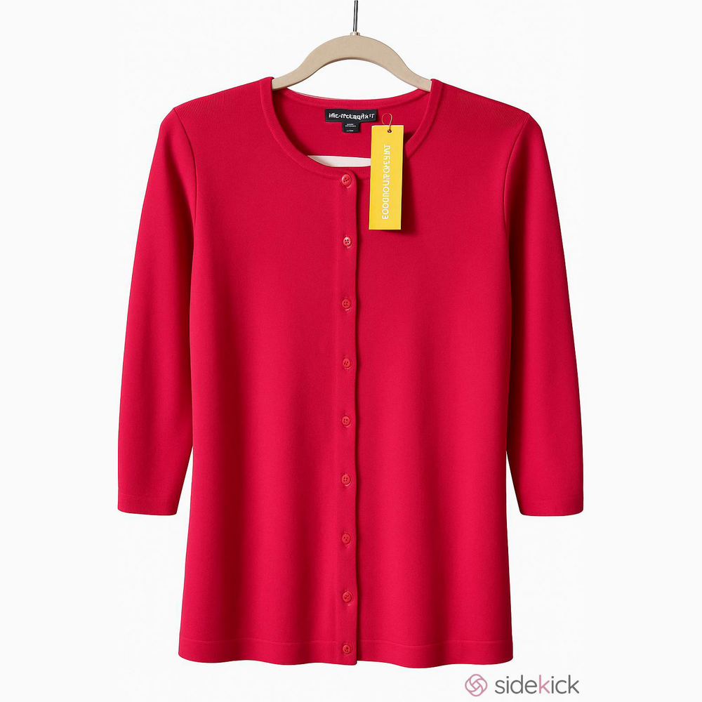 Preston York NWT size small fusia flat knit  cardigan 3/4 sleeves.